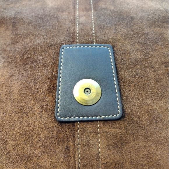 COACH Vintage Rare Brown Suede Fringe Saddlebag Crossbody Nwot 5484 Limited Edit - Picture 13 of 16